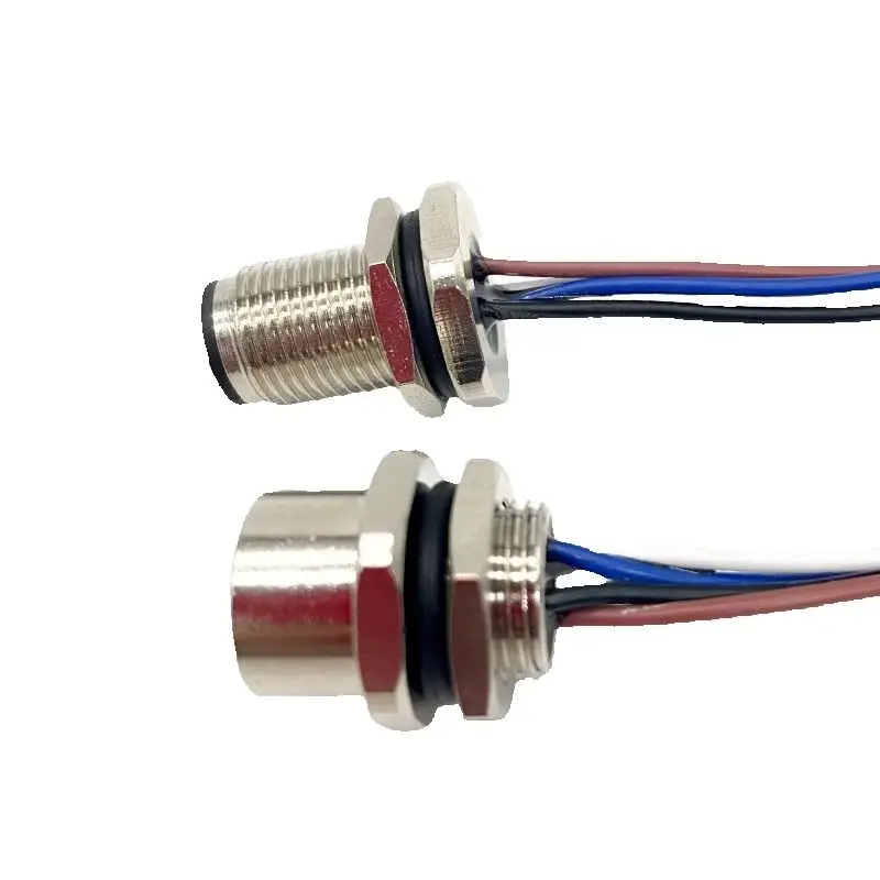 M12 Plugs Sockets 20cm Wire Connectors Solar Panel Profinet Male Female Box Terminals LED Jacks 45812 Pins Electronics Housing