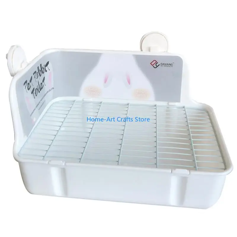 Y3NA Rabbit Litter Box Toilet for Small Animal Corner Litter Pan Potty Trainer Bunny Cage Toilet Bedding Box view 2