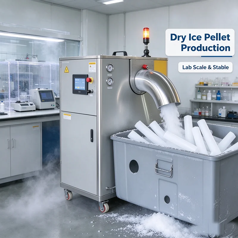 Adjustable 3mm & 16mm Dry Ice Pellet Maker Automatic CO2 Dry Ice Pelletizer for Cleaning Application