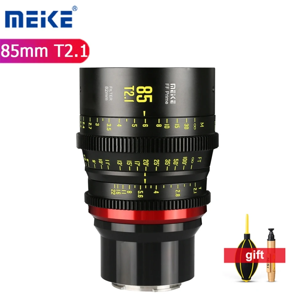 Meike Prime 85mm T2.1 Cine Lens for Full Frame Cinema Camera Systems For Canon C700 C500II Sony VENICE Sony FX3 FX6 FX9 Z Cam