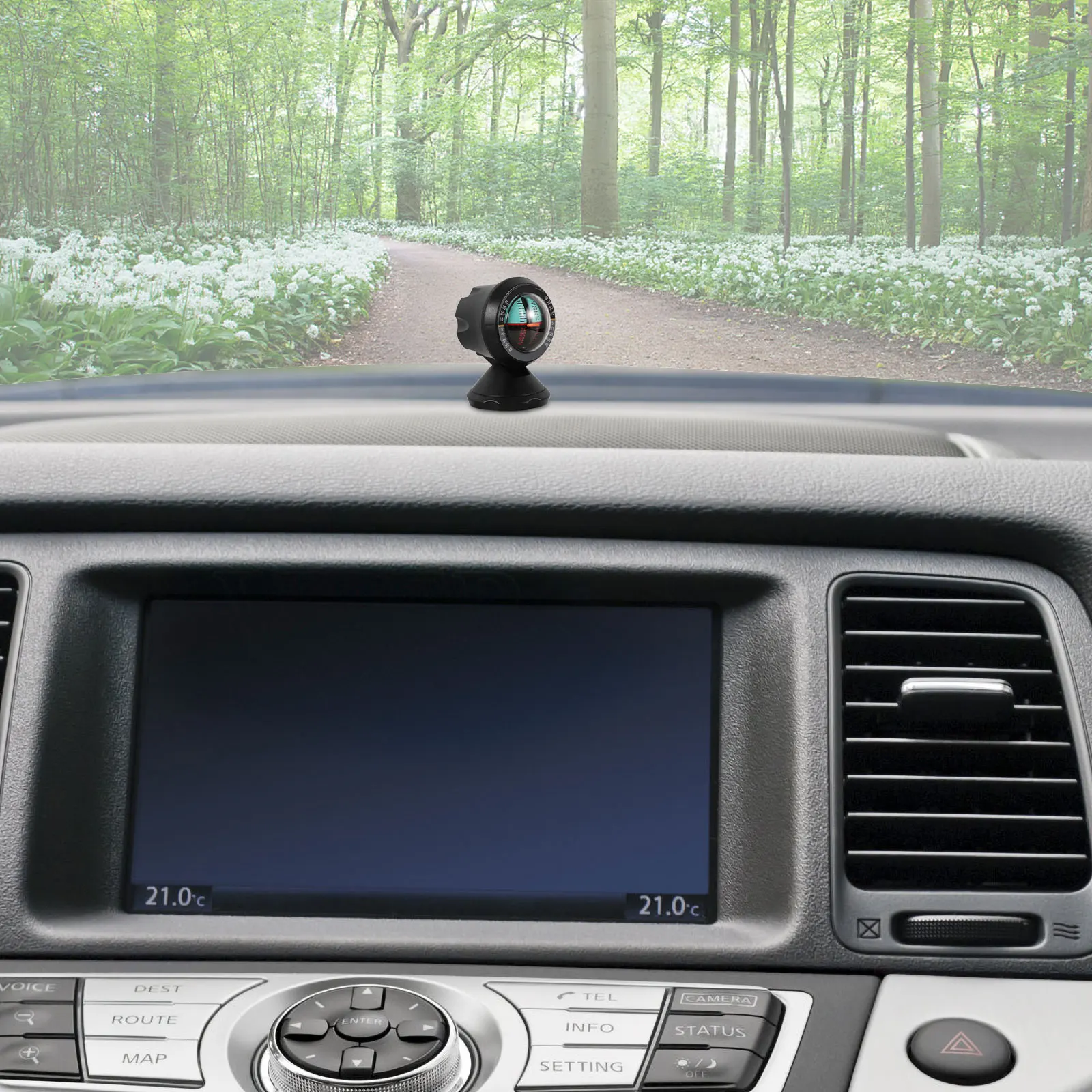 

Car Compass Ornaments Dashboard Mount Guide Ball ABS Material Driving Direction Accessories Marine Boat Caravan Truck