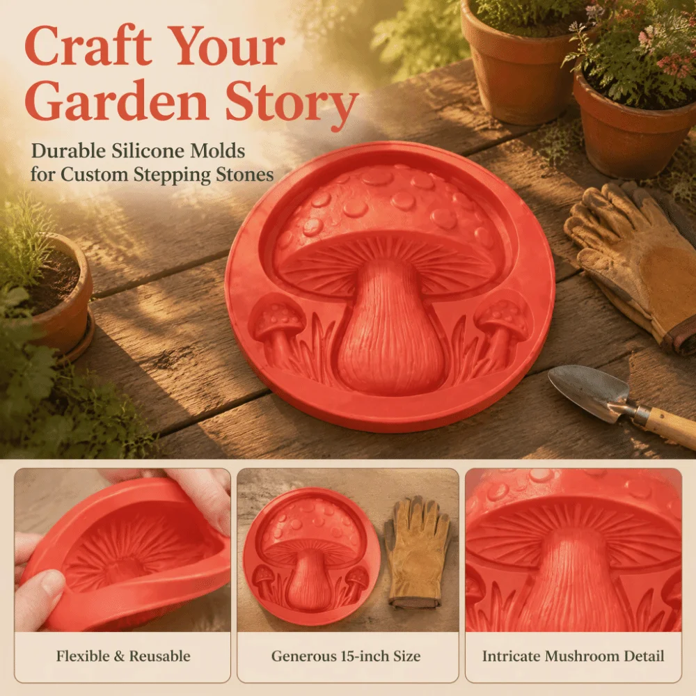 Art Reusable Stepping Stone Mold Silicone DIY Concrete Garden Path Mould Handmade Creative Concrete Mold Decor