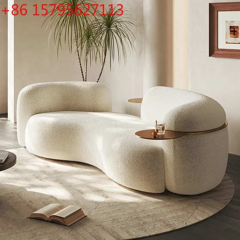 

Italian minimalist curved sofa designer beauty salon special-shaped cashew nut fabric sofa