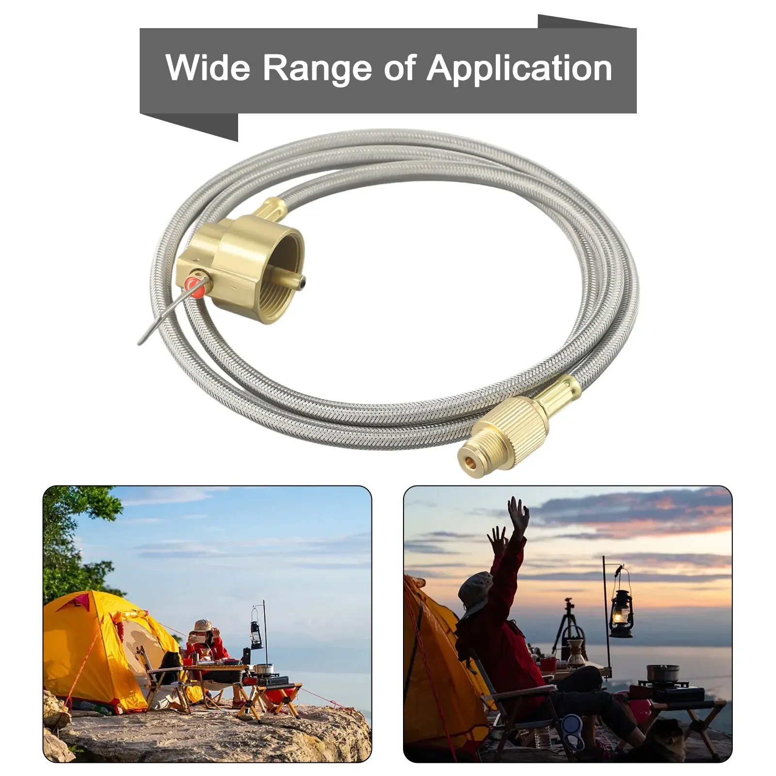 Camping Stove Gas Tank Transfer Hose  Propane Cylinder Coupler with Self Sealing Function  Easy and Safe Transfer  108cm Length