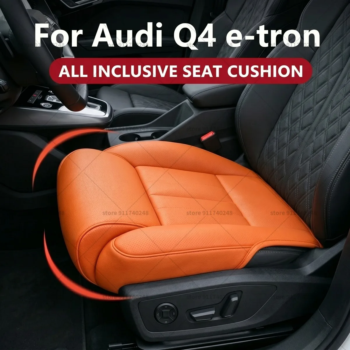 

For Audi Q4 e-tron Seat Leg Support Extension Cushion Thigh Support Pillow Memory Foam Leather Leg Extender Interior Accessories