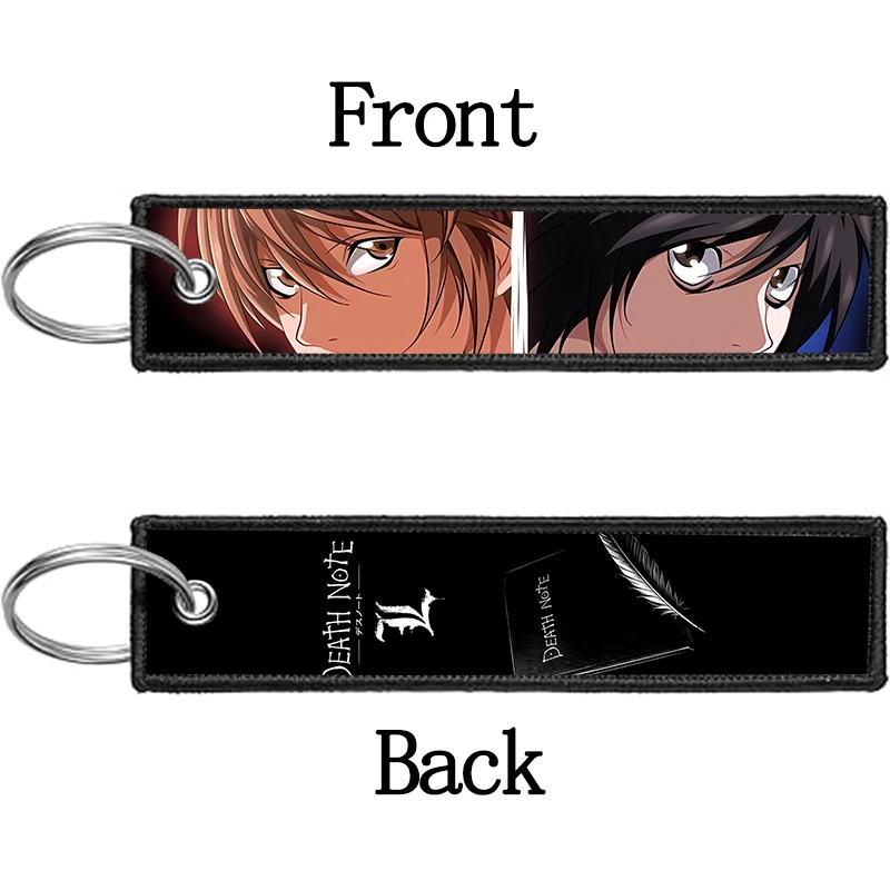 Death Note Ryuuku Ryuk Rem Embroidery Keys Holder for Motorcycles Keychain for Car Keys Backpack Key Ring Accessories Gifts view 5