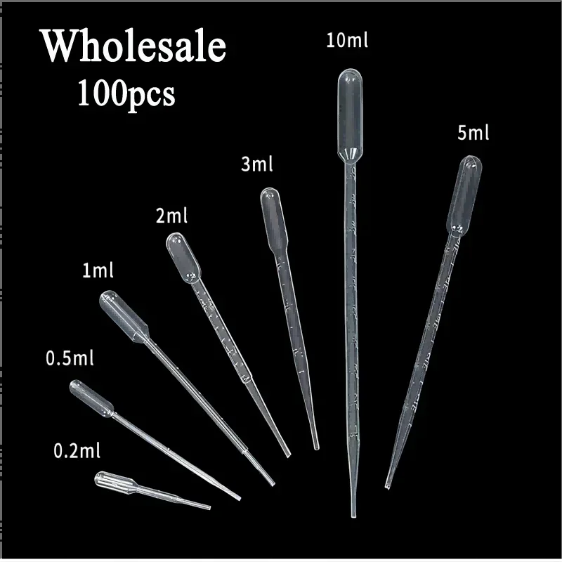 

100pcs Laboratory Plastic Pipette Disposable 1/2/3/5ml Pasteur Pipette Graduated Container Liquid Dropper Equipment Pipette