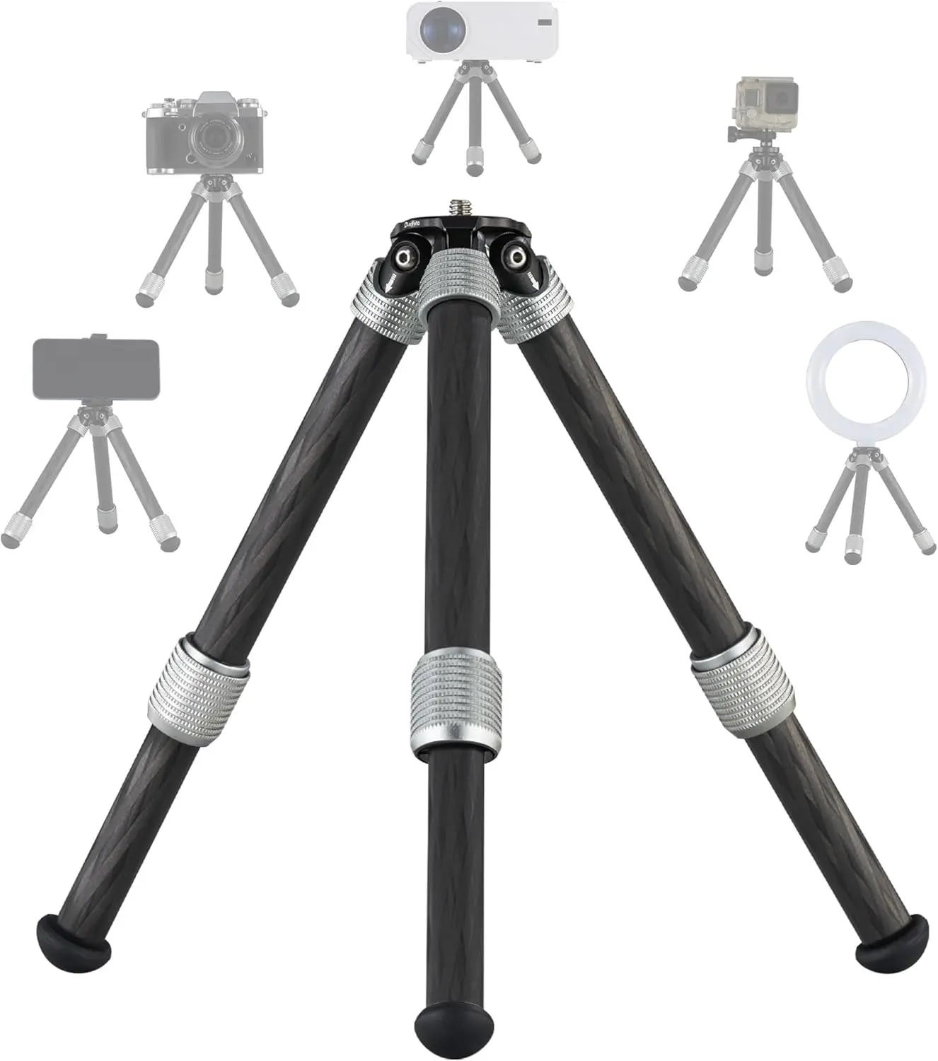 

Carbon Fiber Small Tabletop Travel Tripod, Weight 108g/0.23lb, Maxload 5kg/11lb, Lightweight Tripod Stand, 1/4" Inch Scr