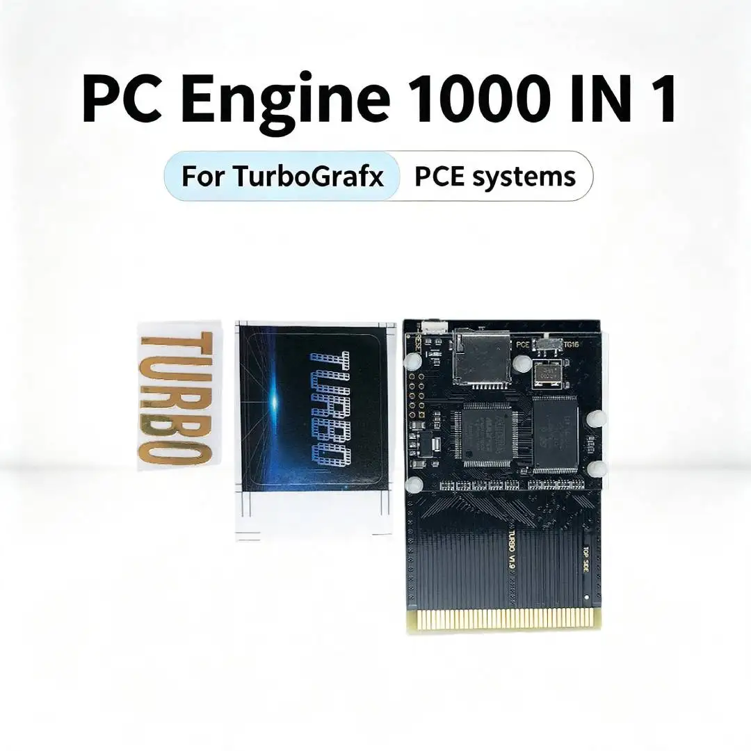 PC Engine PCE 1000 IN 1 Game Card Supports PCEngine TurboGrafX Turbo GrafX Game Console and GT Handhelds With 8GB Micro SD Card