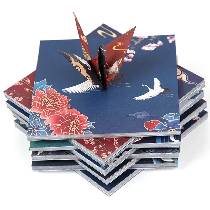 70pcs/set Chinese Style Tide Crane Origami Square Color Paper Printing Children\'s DIY Handmade Paper Scrapbooking Decoration