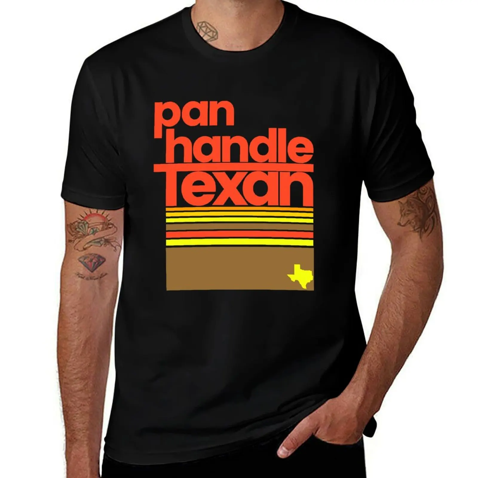 Региональная футболка Panhandle Texan, забавная футболка с изображением Техаса, долговечная повседневная футболка.