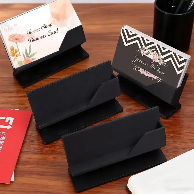 1pc Minimalist Business Card Holder, Plastic Desktop Organizer For Storing And Displaying Your Cards - Suitable For Any Size