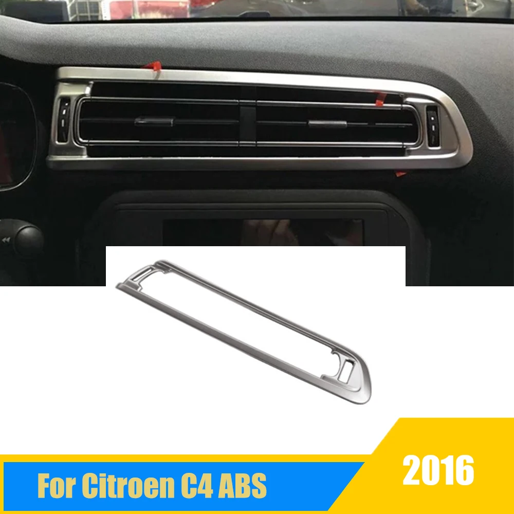 

For Citroen C4 2016 ABS Matte inner Car garnish front middle Air conditioning Outlet Vent cover trim Decoration Accessories