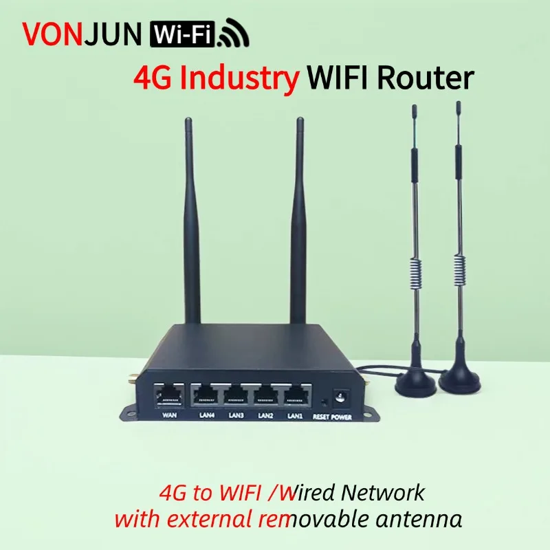 4G LTE CPE Router Industry 300Mbps Sim Card 4 External Removed Antenna 4LAN+WAN Hotspot