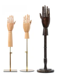 DIY Wood Mannequin Hands Display with Articulated Fingers for Jewelry Craft and Accessories