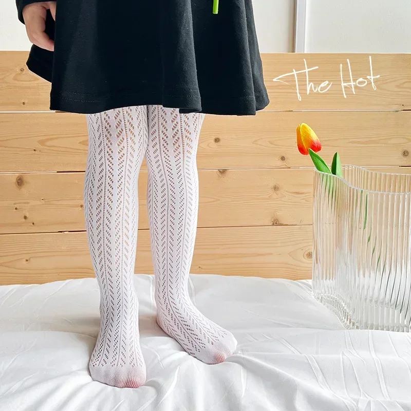 

New Children Girl Tights Ins Simplicity Heart Wheat Style Pantyhose For Baby Girl Summer Thin Breathable Kids Dance Stocking Soc