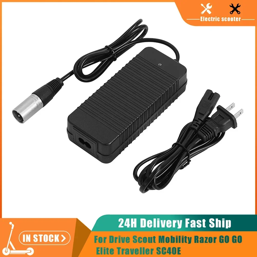 29.4V 2A Charger for Drive Scout Mobility Razor GO GO Elite Traveller SC40E/SC44E  EU/US Plug 3pin XLR Connector Battery Charger