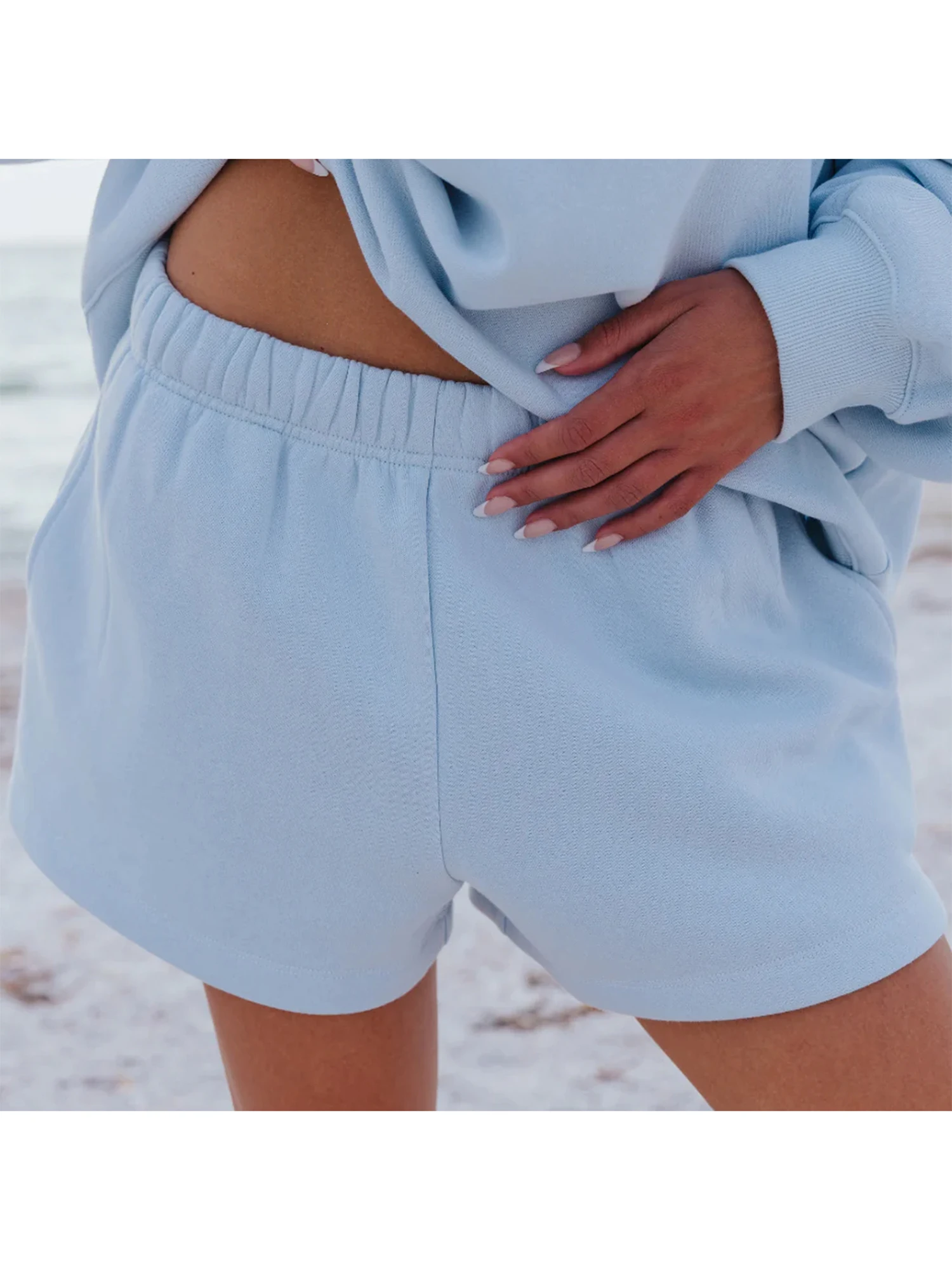 

Женские шорты для тренировок с высокой талией и карманами и регулируемым шнурком для тренировок в тренажерном зале и езды на велосипеде