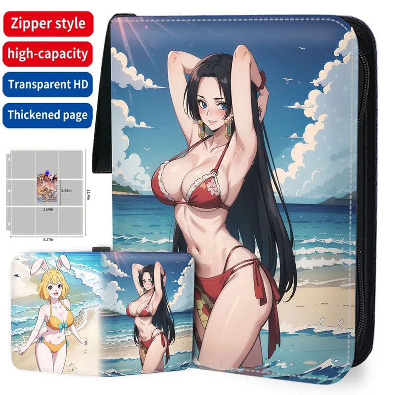 

One Piece Card Binder Book Folder 400/900pcs Trading Card Holder Zipper PU leather Anime Card Album Collector with 50 inner Page