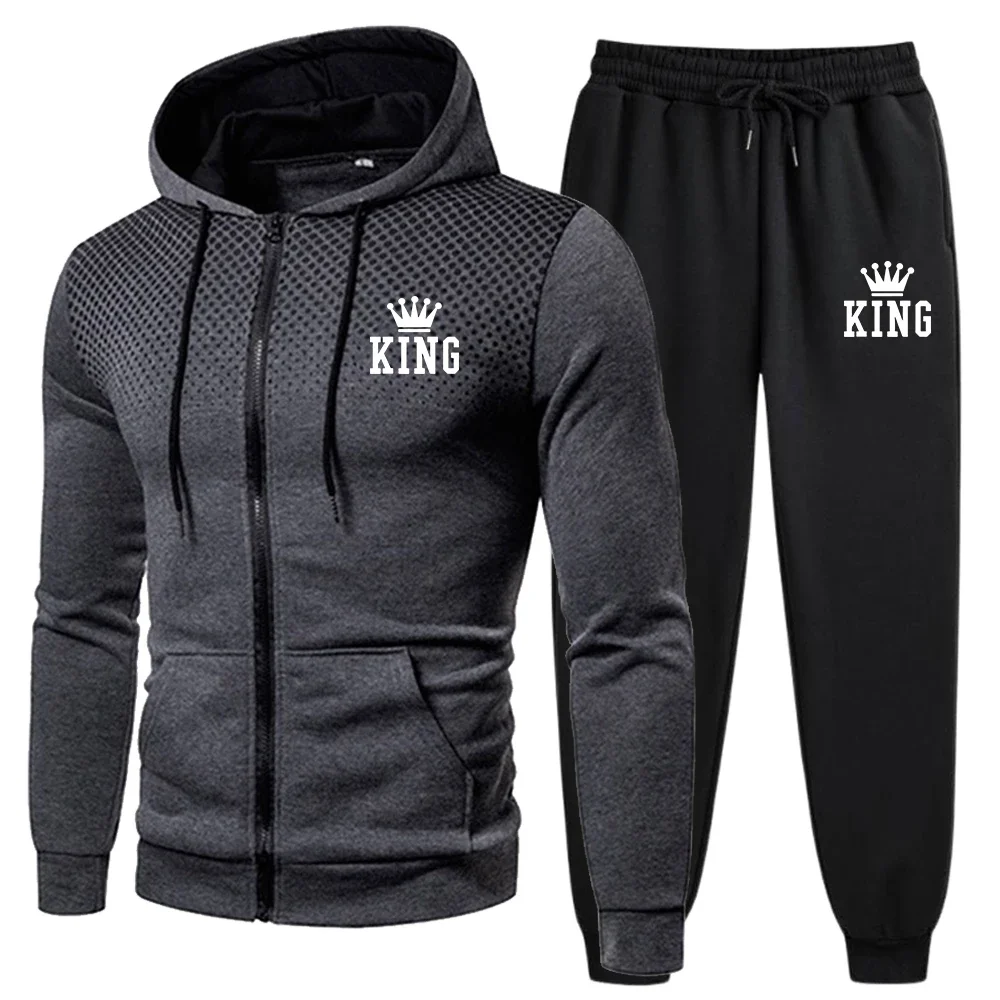 

Versatile Men's Zipper Sweatshirts Fashion Autumn Winter Men Hoodies Outdoors Jogging Pants Tracksuit Comfortable Daily Quality