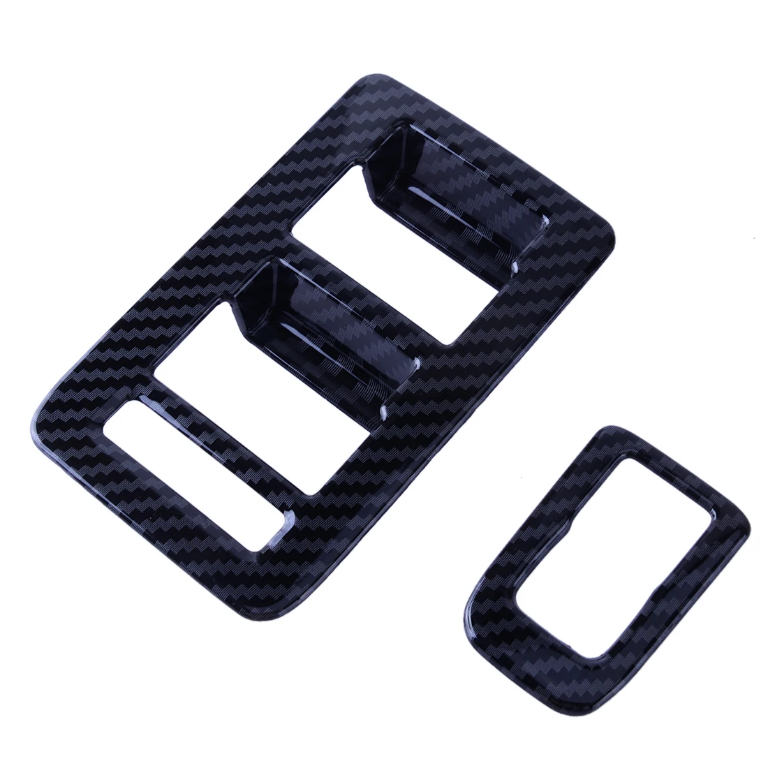 2pcs/Set Black Carbon Fiber Style Car Window Switch Trim Cover ABS Plastic Frame Fit for Ford Bronco 2021 2022 2023