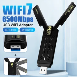 Fenvi WiFi 7 adaptador USB BE6500 802.11BE tarjeta WiFi inalámbrica 6500Mbps USB3.0 WiFi Dongle 2,4G/5G/6GHz para Win 10/11 controlador gratis