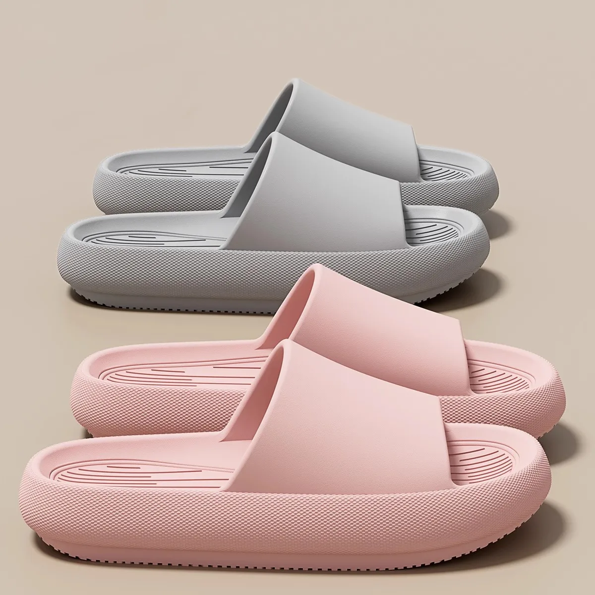 

Big Size 36-49 Men Slippers Women Soft EVA Platform Slipper 4.0 cm Thick Sole Flats Beach Summer Sandals Couples Bathroom Shoes