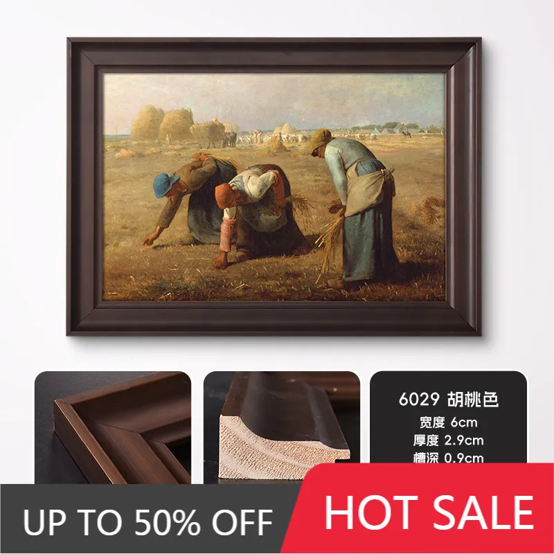 Premium Solid Wood Vintage Euro American Style Wide Profile Oil Painting Frame Large Size Empty Frame Hanging Wall Decor Luxury