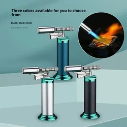 Large Spray Gun with Blue Flame Jet Gas Lighter Outdoor Cigar BBQ Cooking Butane Refillable Metal Welding Gun, High Temperature