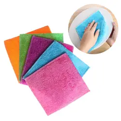 1/5PCS Cleaning Rags Anti-grease Dish Cloth Bamboo Fiber Washing Towel Kitchen Household Scouring Pad Magic Cleaning Rags