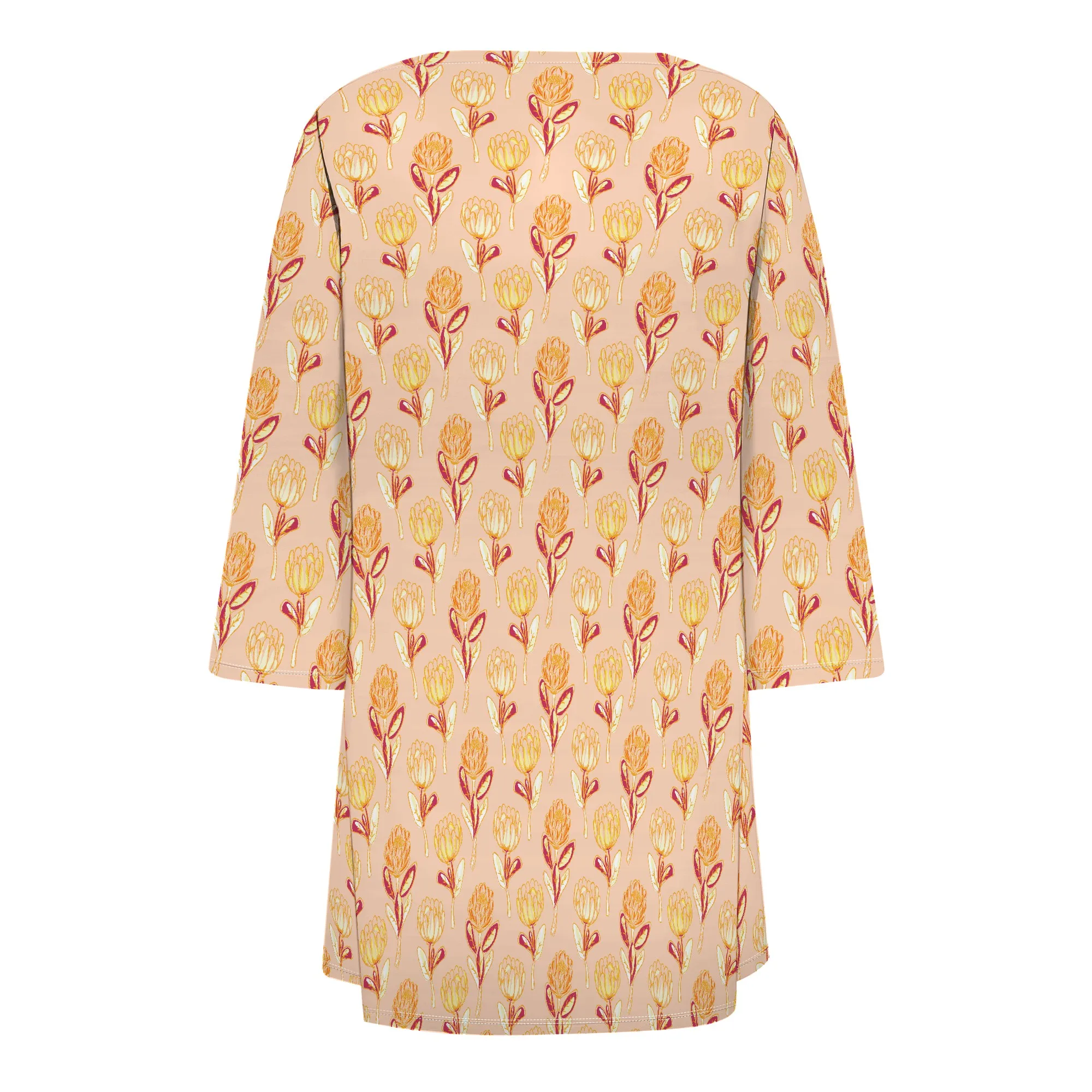Women's Half Sleeve Floral Print Thin Lightweight Blouse Shirts Cardigan Coat Mod for Outdoor with Pocket
