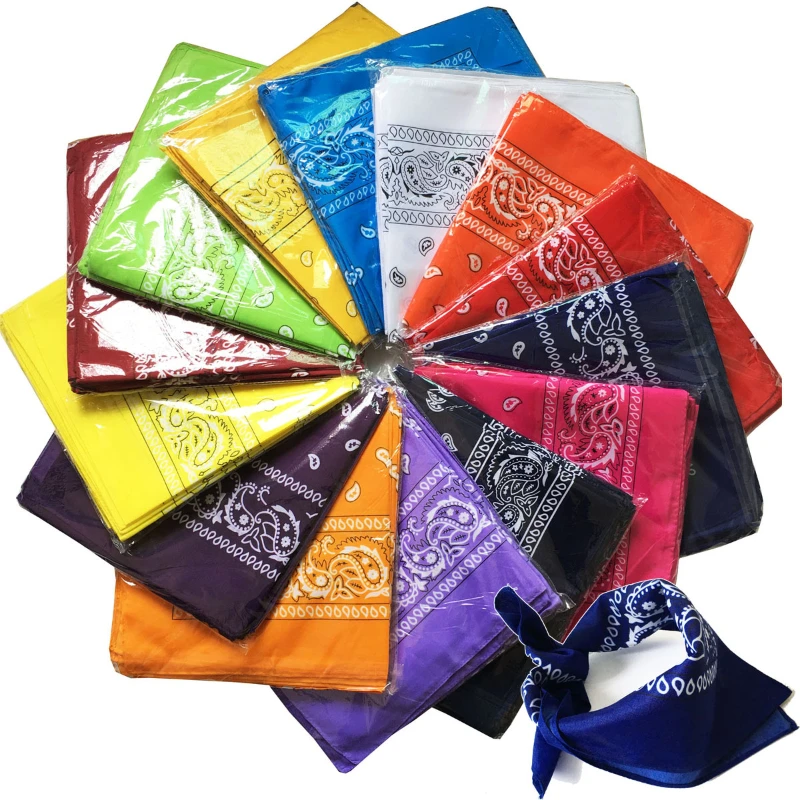 Bohemian Print Bandanas Paisley Pattern Headbands Fashion Hip Hop Square Scarf Unisex Outdoor Riding Headband Handkerchief
