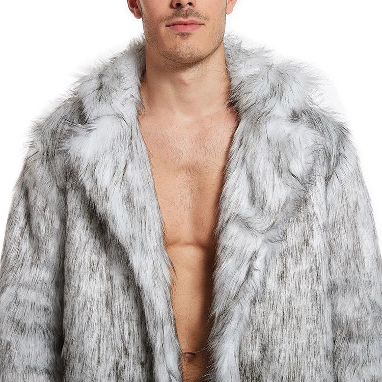 Ken Cosplay Costume Coat Jacket Autumn and Winter New Adult Men\'s Faux Fur Long Coat Halloween Party Role Playing Fancy Outfit