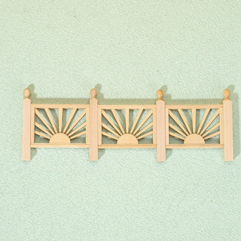 1/12 Dollhouse Mini Furniture Balcony Handrail Mini Scene Model Modern Wood Fence Accessories