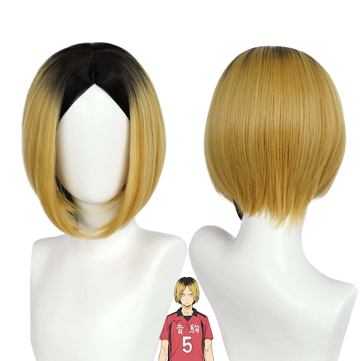 

Kenma Kozume Cosplay Golden Black Dyed Heat Resistant Synthetic Hair Wig