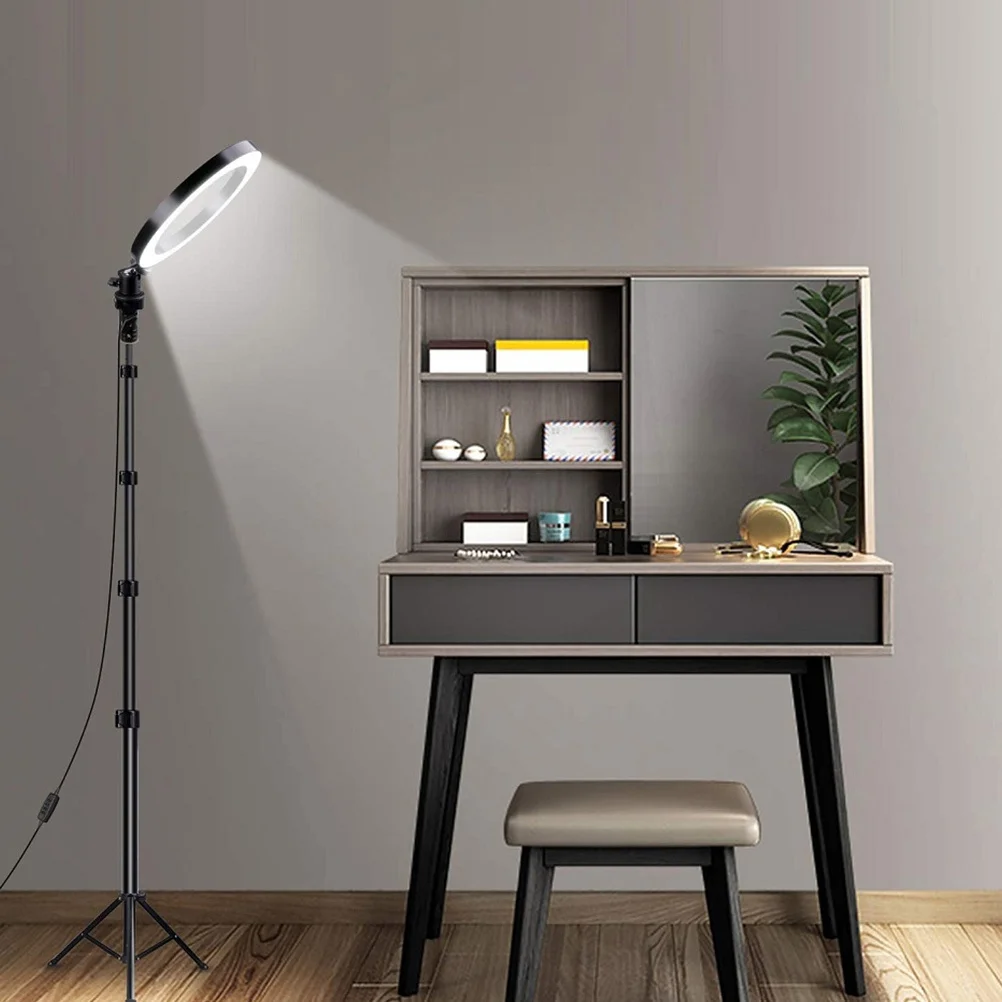 

1Set LED Ring Light Universal Black Round Lamp Tripod Remote Video Makeup Beauty Filling Light Selfie Lamp