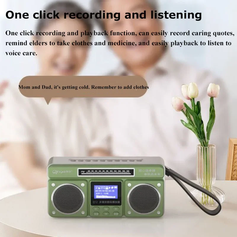 Mini radio FM portatile Radio di segnale stabile Ricevitore Wireless Doppio clacson Altoparlante Bluetooth Registratore esterno Supporto TF Card USB