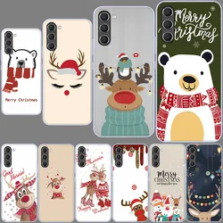 Cartoon Christmas Elk Phone Case for Samsung A54 A14 A24 A34 5G Galaxy A02S A03S A04S A12 A22 A32 A52 A72 A13 A23 A33 A53 A73 A4