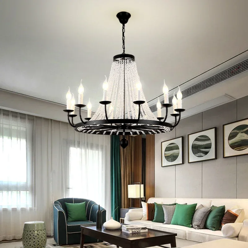 

Modern crystal chandelier for living room dining room kitchen rural industrial iron chandelier zyrandole sufitowe תאורה לסלון