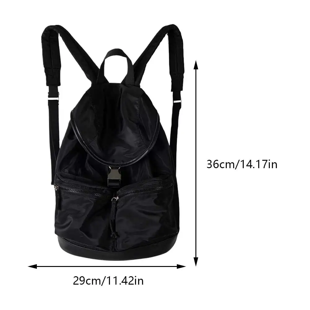 Large Capacity Women Casual Backpacks Unisex Nylon Travel Knapsack Multi Pockets Students Schoolbag Solid Simple College Bookbag