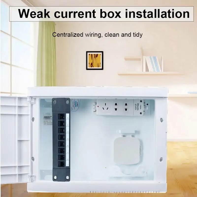 Патч-панель F3MA, 8-портовая патч-панель CAT5e с встроенным ключевым камнем 10G, сквозная соединительная панель