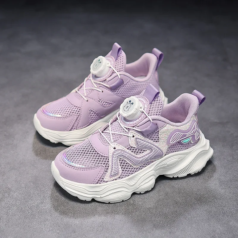 أحذية رياضية للفتيات صيفية جديدة شبكية قابلة للتنفس للأطفال أحذية ركض غير رسمية أحذية رياضية للأطفال بنعل ناعم