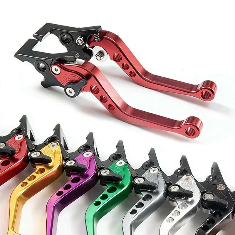 

1 Pair Aluminum Alloy CNC Adjustable Brake Clutch Hand Levers With Grips Multi Color Fit Universal Motorcycle Motorbike Mod Acce