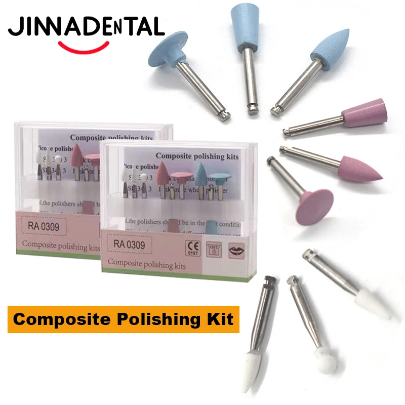 

9 шт./кор., набор для полировки стоматологического композита, стоматологический керамический силиконовый резиновый набор полировщиков для угловых стоматологических инструментов RA 0309