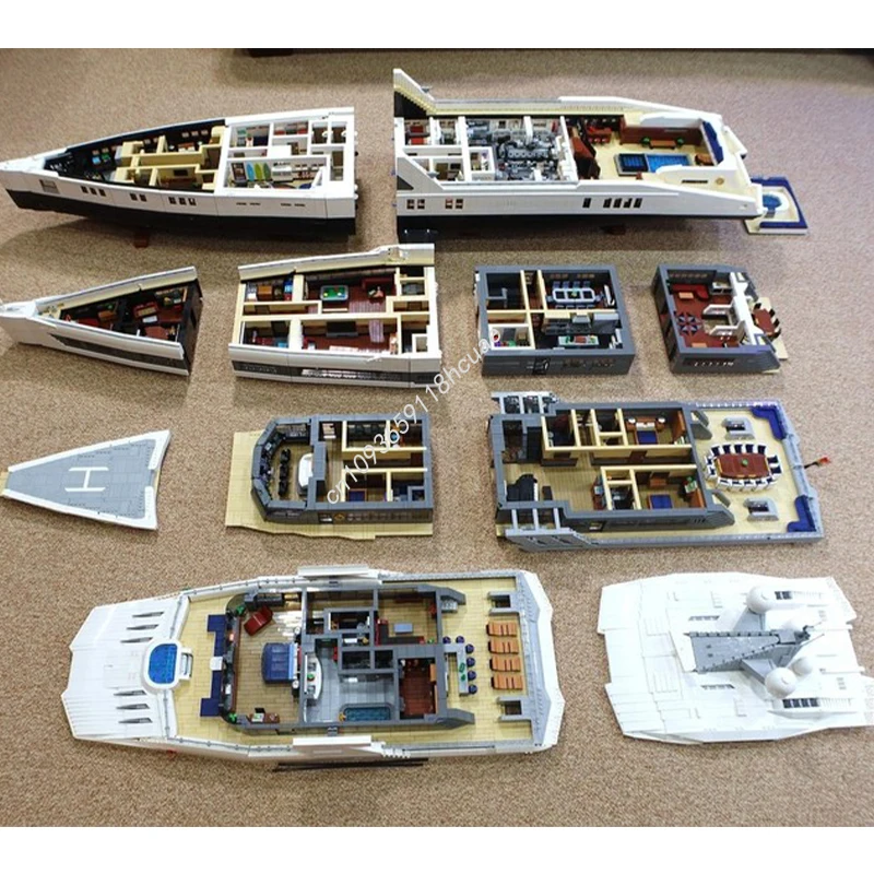 47827pcs MOC Ultra MEGA Yacht Mini-Fig Scale Boat Building Blocks Education Brick Children Kids Birthday Toy Christmas toy Gift