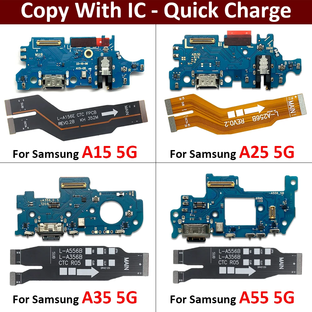 USB Charging Port Board Connector Port Main Mainboard Flex Cable For Samsung A15 A25 A35 A55 5G