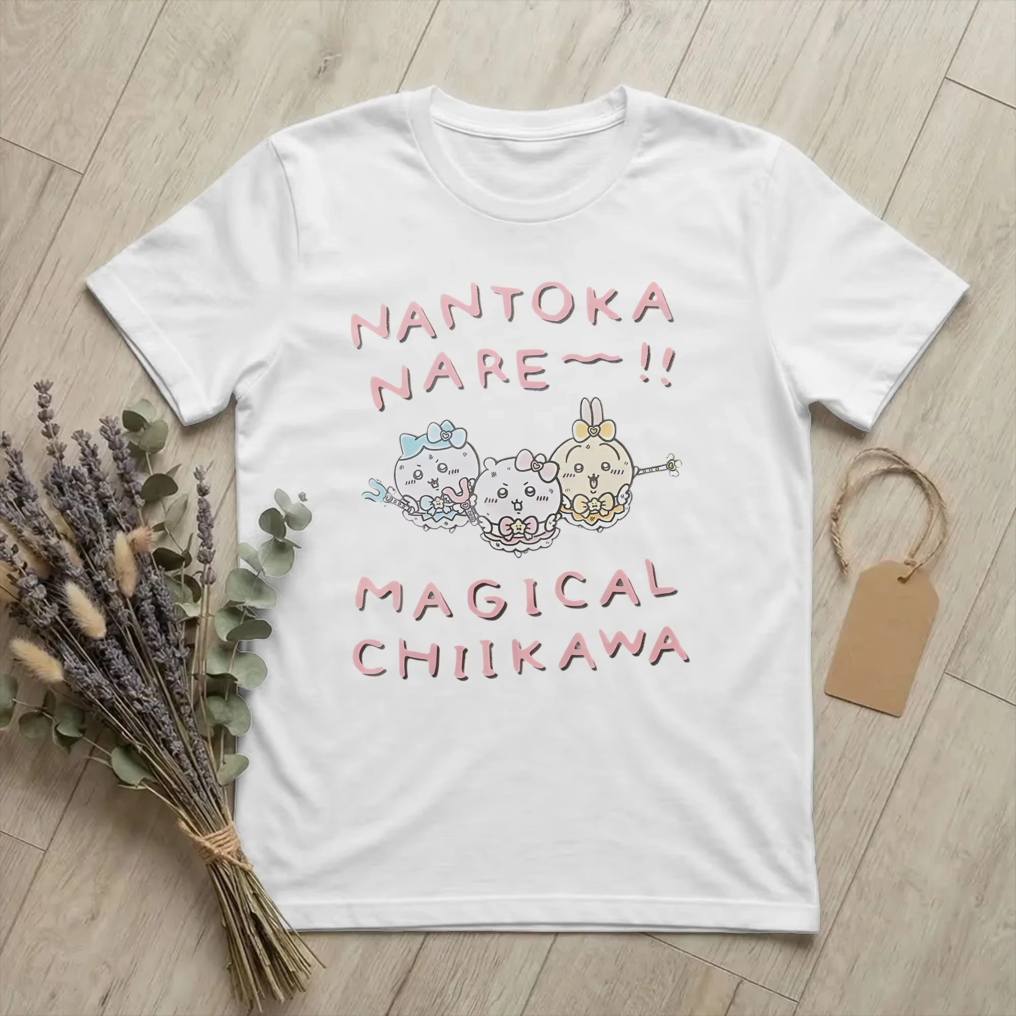 Chiikawa Cute Kawaii Anime Starry Tee Men's Women's Black Retro Cool Graphic Art Print Oversized Short Sleeve Streetwear Top