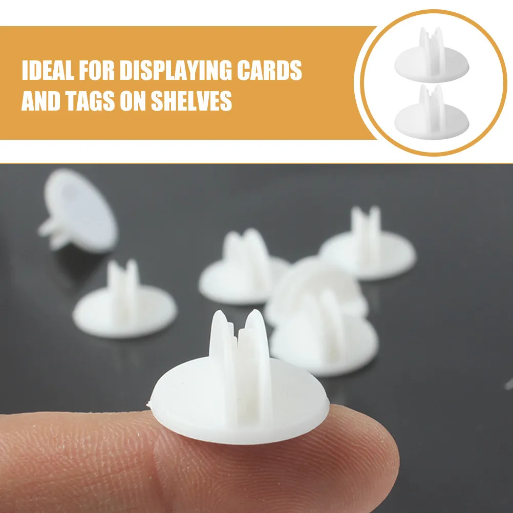 25Pcs Plastic Sign Clips Adhesive Base Rotatable Tag Holder for Store Shelves Restaurants Exhibitions Wedding Table Numbers Food view 3