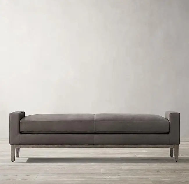 Banco de cabeceira minimalista italiano, madeira sólida, móveis americanos rh, nórdico, simples, cera de óleo, couro, pedal, luz, luxo, retrô sh