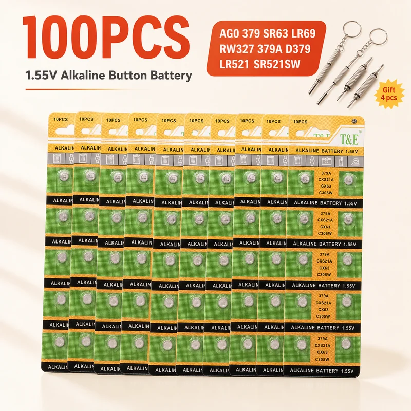Replacement Button Cell Battery AG0 379 SR63 LR69 LR521 1.5V 10-100PCS For Watch Toy Remote Control SR521SW D379 RW327 Coin Cell